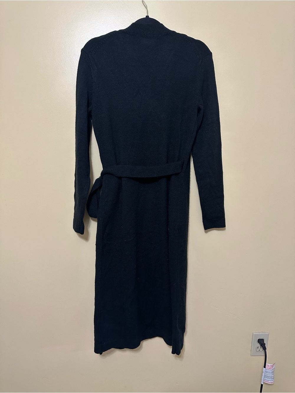 Banana Republic Wrap Knee Length V-Neck Sweater Dress Womens M Black - Picture 6 of 6